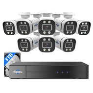 [3TB HDD+Person/Vehicle Detection] Hiseeu 5MP Security Camera System 8ch Wired Home Security Camera 