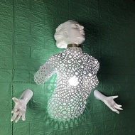YH07 Internet Celebrity Bar Club Restaurant Wall Decoration,Retro Beauty Figure Iron Model, Wall Dec