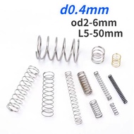 [XJK] Sus304 Compression Spring Wire Diameter 0.4mm OD3-4-5-6mm L5-50mm Compression Spring Compressi