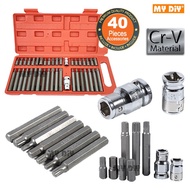 MYDIYHOMEDEPOT - MYDIYHOMEDEPOT - 40PCS STAR KEY WRENCH SET CRV HEX TORX STAR SPLINE SOCKET SCREW DR
