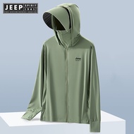 Jeep Spirit 1941 Estd Ice Silk Sunscreen Clothes for Men in Spring and Summer Comfortable Ice Feel A