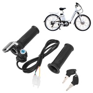 soyoung KIMISS Electric Bike Throttle Ebike Grip 48V with LED Indicator Lock Key Set for Motorcycle 