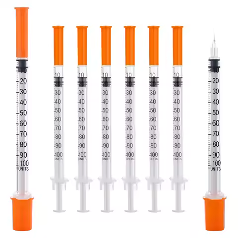 1ml/cc Insulin Syringe Disposable Syringe with Needle, Sterile Individually Packed for Pets, Lab Use