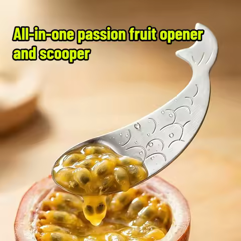 Dual Function Passion Fruit Cutter Pulp Scooper Integrated Stainless Steel Fruit Spoon Home Fruit To