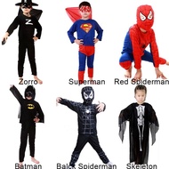【คุณภาพสูง】ชุดคอสเพลย์ spider man batman สําหรับเด็ก
