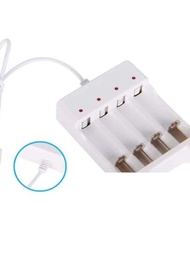 Cargador De Batería Recargable Usb 4 Ranuras Aa/aaa  , aplicable A La Batería De Níquel-hidrógeno, Batería De Níquel-cadmio, Batería De Litio,(bateria NO incluida)