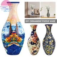 3D Jigsaw Vase DIY Plastic Arts Puzzle Flower Vase Made by 160 Curved Plastic Puzzle Pieces  SHOPCYC