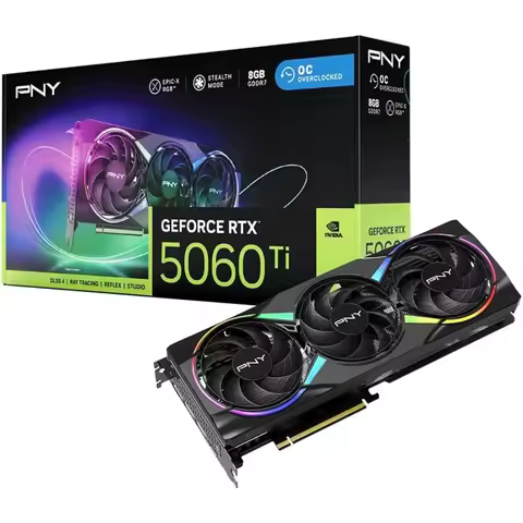 GeForce RTX 5060 Ti 8GB GDDR7 2692MHz Boost Triple Fan ARGB OC SFF Graphics Card PCIe 5.0 HDMI DP