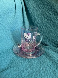 北海道小樽限定淺紫色 薰衣草水晶 銀之鐘Hello Kitty咖啡 杯 花茶杯 coffee cup mug