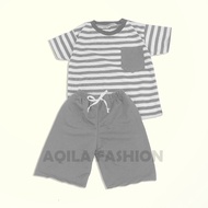 AQILA - SETELAN ANAK SALUR - SET KIANO SALUR KIDS - SET STRIPE ANAK LAKI - LAKI