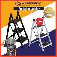 HYPERACK ™️ 3-Step Heavy Duty Foldable Steel Ladder