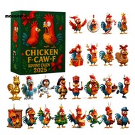 mooncute|  Advent Calendar for Kids 24 Days Funny Chicken Ornaments Chicken F-caw-f 24-day Christmas