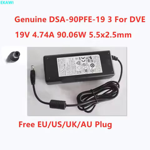 Genuine DSA-90PFE-19 3 190474 19V 4.74A 90.06W 90W 5.5x2.5mm AC Switching Adapter For DVE Power Supp