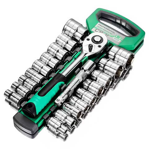 21 piece Set 1/2 Ratchet Wrench Socket Set Standard 24 Teeth, Including 123MM Extension Rod, Short S