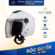 [MANUFACTURER] [WHITE] Genuine Royal M777K 3/4 Helmet with Goggles, Helmet for Men and Women Motorcy