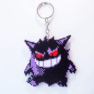Pixel Art Style Pokemon Gengar Keychain 3D printed