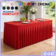 Tablecloth Table Skirt 4/5/6/8ft Solid Color Rectangle Folding Table Skirting Table Cloth Cover Hote