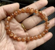 🎖精品推薦＞(送順豐)🥇🌅🍓🇳🇴7.1㎜(06)天然金草莓挪威金沙草莓晶金太陽石單圈手串手鏈(好運旺財阻擋負能量)