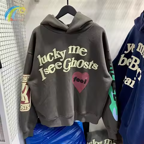 25FW Classic Fleece Foam Logo Kanye West CPFM Kids See Ghosts Hoodie Men Women Best Quality Cotton O
