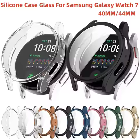 TPU Silicone Case for Samsung Galaxy Watch 7 40mm 44mm Full Screen Protecter All-Around Bumper Cover