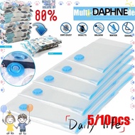 DAPHNE 5/10PCS Vacuum Storage Bags Foldable Space Saving Transparent Large Vacuum Package