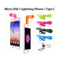 Portable Phone Mini USB Fan Cooler (Black) - Micro USB  Type C  Lightning iPhone