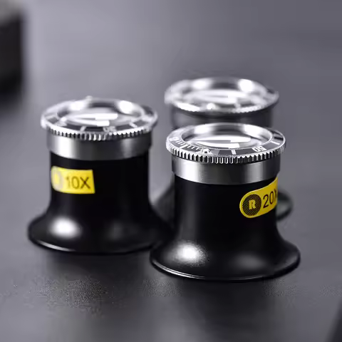 Aluminum Alloy Magnifier 5X 10X 20X Ultra Clear Lens Professional Loupe for Watch Repair