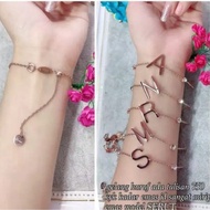 Anti-rust titanium letter bracelet imported drawstring letter bracelet/