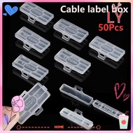 LY 50Pcs Useful Cable Labels Waterproof Tag Box Identification Tags Display Sign Marker Tool Transparent Cable Tie Network Wire Fiber Organizers