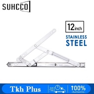 SUHCCO 12'' Aluminum Casement Window 304 Stainless Steel Friction Stay 4 Bar Hinge