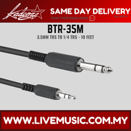 Kadenza BTR35M 1/4 inch TRS to 3.5mm TRS Audio Cable - 10 Feet ( BTR-35M LMC )