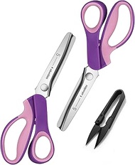 Galadim Pinking Shears Set (4MM, Orange, Pack of 2 PCS, Serrated & Scalloped Edges) GD-012-J(4MM)