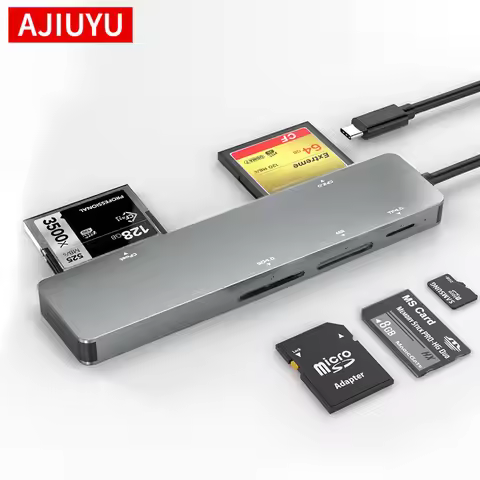 AJIUYU USB 3.0 Card Reader 5 in 1 Type c USB C to SD TF CF CFast MS Memory Card Hub Multifunctional 
