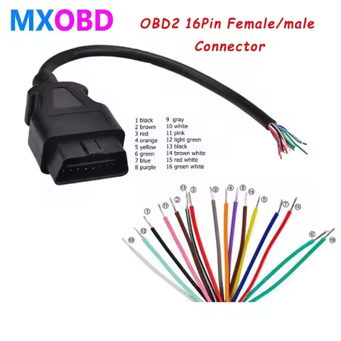 Professional OBD2 16Pin Female/male Connector to Opening OBD Cable OBDII OBD-ii ODB2 16 Pin OBD 2 Ad