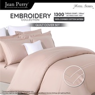 Jean Perry Hotel Series Embroidery Quilt Cover Set - 100% Combed Cotton Sateen 1300TC