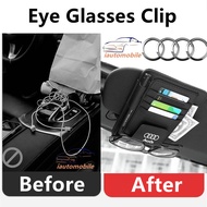 1pc Eye Glasses Card Pen Holder Clip Car Styling Car Accessories Sun Visor Sunglasses For Audi RS SL