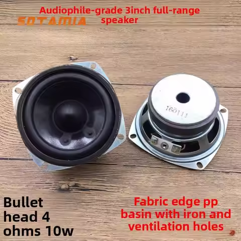 SOTAMIA 2PCS 3 Inch Overweight Subwoofer 4 Ohms 10 Watts HiFi Fever Large Magnetic Subwoofer Speaker