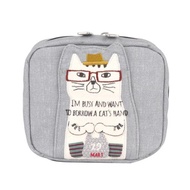 Kusuguru Japan 小物收納包 血拚狂歡季 NEKOMARUKE貓丸化妝包-灰