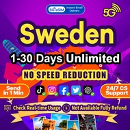 Sweden eSIM 5G High Speed 3-14 Days Unlimited Data Europe eSIM Card