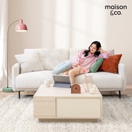 SB Design Square MAISON CO. โซฟา 3 ที่นั่ง รุ่น Lacuna สีครีม (196x85x86 ซม)