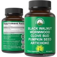 Wormwood Black Walnut Clove Cleanse for Humans. Elimination Detox + Intestinal Support Capsules Supp