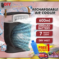 88 DIY Shop - (FREE One Ice Pack) Rechargeable Mini Aircond, Portable Air Cooler, Mist Fan, Kipas Penyejuk Mini, 6寸迷你散热风扇