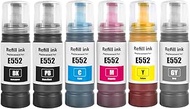 552 Ink Refill Bottles with Epson 552 T552 Refill Ink Bottles Work with EcoTank ET-8500 ET-8550 Prin