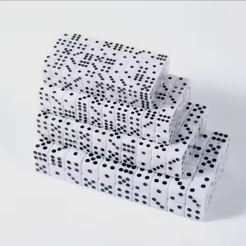 20PCS 5MM 8MM 10MM 12MM 14MM 16MM D6 White Dice Plastic Gaming Right Angle Dice Standard D6 Point Si