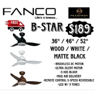 [SG SELLER, INSTALLATION PROMO] FANCO B-STAR 36" 46" 52" DC 3 Blade Ceiling Fan