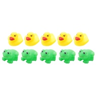 1 Set Of Frogs & Ducks 5pcs+5pcs Baby Bath Tub Toys
