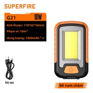 SUPERFIRE Đèn pin siêu sáng G21 COB cầm tay có nam châm sạc USB-INTL Đèn làm việc đa chức năng