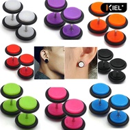 [KL]1 Pair Men Women Punk 8mm Dumbbell Style Stud Earrings Piercing Jewelry Charms