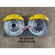 Akebono 8n caliper brake 360mm rotor  pcd 5x114 Mitsubishi Triton Lite Quest 4x2 2006 - 2025