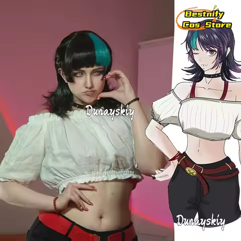 Bestnify Cos*/Anime JJK Cosplay Kirara Hoshi Cosplay Costume Top Pants Belts Kirara Hoshi Cosplay Wi